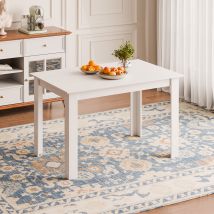 Mondeer Table De Salle À Manger 120l X 80l X 75h Cm Pour 4 Personnes, Table De Cuisine Rectangle Pour Salle À Manger, Moderne, Blanc
