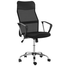 Fauteuil De Bureau Manager Grand Confort Dossier Ergonomique Hauteur Assise Réglable Pivotant Tissu Maille Noir