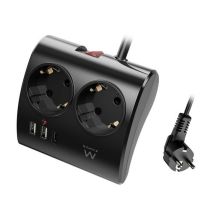 Ewent Ew3871 Kompakte Steckdosenleiste Schwarz Mit Usb-c