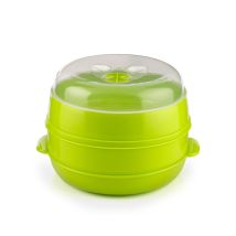 Vaporera Doble para Microondas – PP Libre de BPA – Tapa con Válvula – 22 cm de Diámetro – Innovagoods