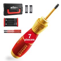 Toolland - Wiha Electrical Screwdriver Speede Ii Electric (44318) 7 Pcs. (slimbits, Batteries, Usb Charger Cable, L-boxx Mini)torque 0.4 Nm + 1nm Led 
