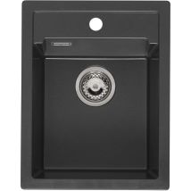 Reginox Einbauspüle Mit Frontblende Amsterdam 34- Robustes Spülbecken Aus Granit, Black Silvery