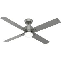 Hunter Fans – DC Ceiling Fan Mila Silver with LED Light and Remote Control – 132 cm Diameter – 17 W LED – 6 Speeds – 1600 lm