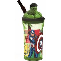 Vaso Figurita 3d Hulk C/cañita