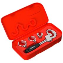Soleil - Multifunctional Sink Toilet Faucet Wrench 80mm Wide Open End Wrench Adjustable Water Pipe Wrench With Storage Box 3 Chucks