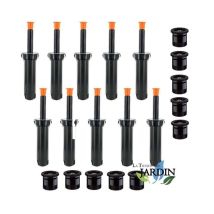 Rain Bird - 10 Stück Bewässerungsdiffusor 1804 + 10 Düsen 4,5 Meter, Einstellbarer Winkel
