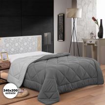 Herzberg - Hg 2420bco Piumino Bicolore In Microfibra - 240x200cm Grigio