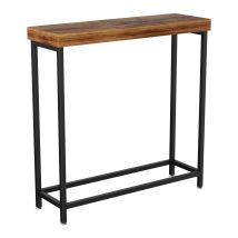 Nikki - Consola De Entrada Y Salón Rectangular 75x75x24 Cm Estilo Industrial En Metal Y Mdf Marrón