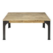 Mesa De Centro Bristol 80x120x46cm En Madera Maciza De Pino Acabado Vintage Estilo Industrial.