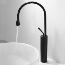 Petites Ecrevisses - Hoch Wasserhahn Bad Schwarz Messing Waschtischarmatur Modern Design Mischbatterie Für Heißes Und Kaltes Wasser