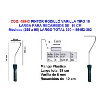 Rodillo de pintura Mango Varilla Largo 10255x95 – Acabado uniforme y profesional – Ideal para bricolaje y renovación