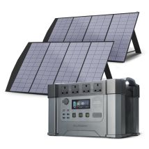 S2000 Pro Mppt Solar Generator With 2 200w Folable Solar Panel Included, 2400w 1500wh Portable Power Station, Solar Mobile Battery Pack For Outdoor Rv