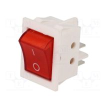 Beleuchteter Bipolarer Wippschalter Rot 15a/250vac Gehäuse Weiß Off-on