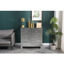 Furniture Hmd Mirror Storage Cabient Wide 4 Drawers Chest Storage Unit Organizer Cupboard Freestanding Sidebard Livingroom Bedroom Furniture,