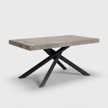 Table À Manger Extensible Moderne 12 Places 160/260x90 Shangai - Gris Clair