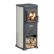 Stufa A Legna 5,3 Kw Karma Beige 40x46xh90 Cm