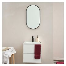 Mueble Lavabo 45cm Grifo Negro Y Espejo Sorrento