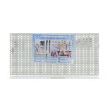 Perforiertes Wandpaneel 98 x 46 cm – 40 gemischte Haken – 10/10 Stahlblech – Epoxidharzbeschichtung – ideal für Werkstätten und Garagen