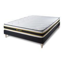 Matratzen-Set mit Lattenrost 140x200 cm – Formgedächtnis und Taschenfederkern – 22 cm Dicke – OEKO-TEX Standard 100