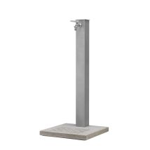 Bel-fer - Gartenbrunnen Mit Wasserhahn Und Aluminiumfarbenem Zementsockel, H91 Cm