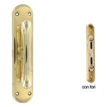 Goccia Cremonese con Agujeros – Aleación – 37 x 165 mm – Accesorio de Ventana en Cromo Satinado