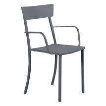Poltrona Mogan – Grigio Antico – Metallo – 50x52x88 cm – Impilabile – Vermobil