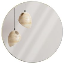 Vilde Espejo Redondo Dorado 55 Cm Marco De Metal