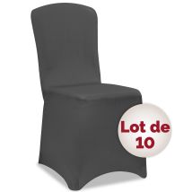 Detex 10x Housse De Chaise Opaque Et Extensible Lavable Protection Chaise Couverture De Chaise Salle À Manger Anthracite