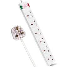 Extrastar – 6 Gang Surge-Protected Extension Lead – 3M – 13A – 3120W Power Supply – Anti-Lightning Protection