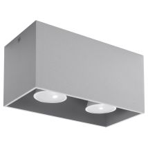 Sollux – Quad Gray Ceiling Lamp – Aluminum – GU10 Socket – IP20 Rated – Modern Design – 20cm x 10cm x 10cm