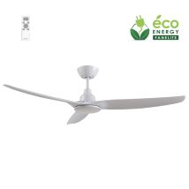 Fanelite - Ventilateur De Plafond 132 Cm Blanc Fandc52ln - Moteur Dc 18w - Led 20w Dimmable 3 Couleurs - 3 Pales - Télécommande - Silencieux