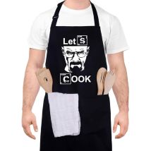 Kochschürze Für Herren, Wasserdicht, Verstellbar, Mit Taschen, Kreatives Vatertagsgeschenk (70 Cm X 80 Cm), Schwarz