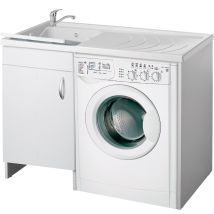 Negrari - Waschmaschinenabdeckung Mit Schrank Weiss 109x60 Cm Mod. Eco