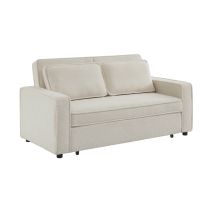 Sweeek - 2-sitzer Schlafsofa Mit Cremeweißem Bouclé-bezug