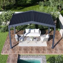 Pergola À Double Pente 3x4 M - Anthracite
