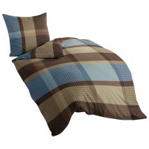 Bierbaum 494209 - Lenzuola Di Flanella, Castoro, Moka, 155x220 + 80x80 Cm