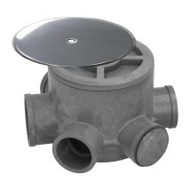 Abrisa - Bote Sifónico Pvc Tuberias Ø 110 Mm. Salidas Ø 50 Y 40 Mm. Altura 105 Mm.