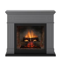 Tagu - Cheminée Électrique Connectée 1400w - Larsen Powerflame 2 - Effets Flammes 3d Et Crépitement - Gris
