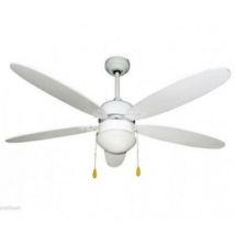 Ventilatore Soffitto 5 Pale Bianco D.130cm Luce Cordicella Westim