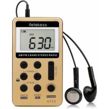 Bunthaus Mini Radio Portable, Radio Fm Am Rechargeable, Baladeur, Minuterie De Sommeil, Prise Casque, D'Extérieur, De Sport, Cadeau De Noël