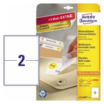 Avery Zweckform - Universaletikett 199,6 X 143,5 Mm (b X H) Wieder Ablösbar Papier Weiß 60 Etik./pack.
