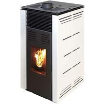 Estufa De Pellets Sin Electricidad Modelo Natur Style 8 Kw. Funciona Sin Conexion A La Red Eléctrica. Color Blanco - Joima
