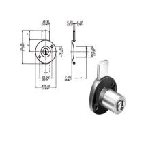 Meroni – Cerradura para muebles modelo 2130 – Resina blanca – Rotación 360° – Incluye 2 llaves