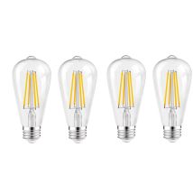 4w Edison Ampoule Filament Led E27, Blanc Chaud 2700k, Lampe Vintage Ampoule Rétro, Non-dimmable,64x145mm Lot De 4