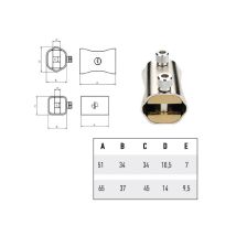 Cadenas à clé POTENT – Corps laiton chromé – 65 mm – 2 clés – Sécurité renforcée