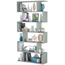Mobimarket - Estanteria Athena Alta Comedor Recibidor Decoración Color Cemento 80x192x24 Cm