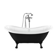 Freistehende Badewanne Darlington Schwarz Löwenfüße Schwarz 175