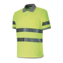 Ac Marca - Polo Amarillo Fluorescente, Manga Corta De Alta Visibilidad, M