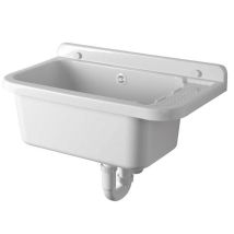 Cr Smart - Aqualine Sanitärkeramik - Wand-ausgussbecken Mit Ablagefläche 60x34 Cm, Kunststoff / Weiß Pi5060