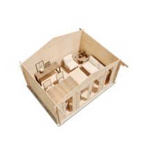 Gartenhaus Mirko Modern Gartenhaus Aus Holz In Pinie, Holzhaus Mit 28 Mm Wandstärke, Blockbohlenhaus Mit Montagematerial - Alpholz